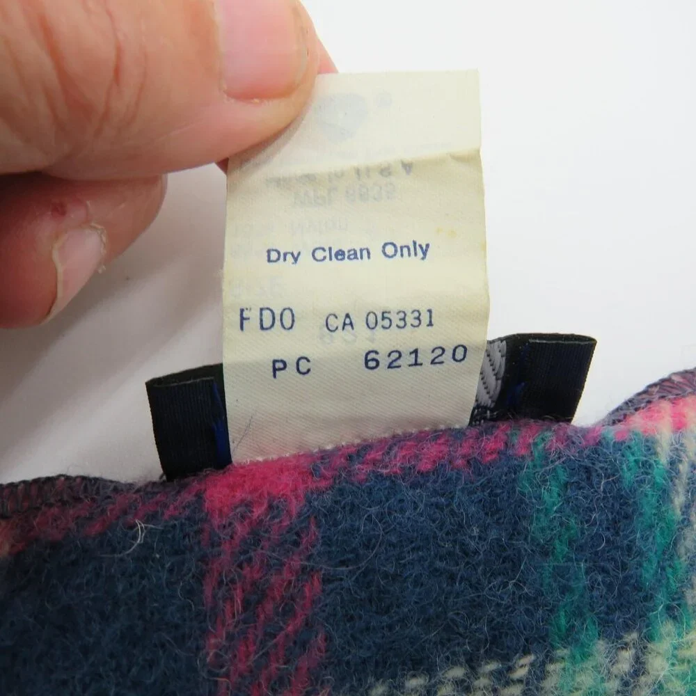 Vintage Woolrich Scarf Blue Red Green Yellow Plaid Wool Made‎ in USA 90s